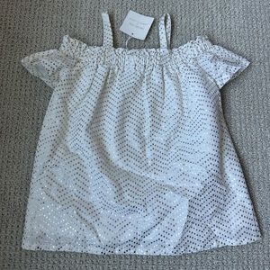 NWT 2T Rachel Zoe X Janie & Jack - dress - white with gold dots